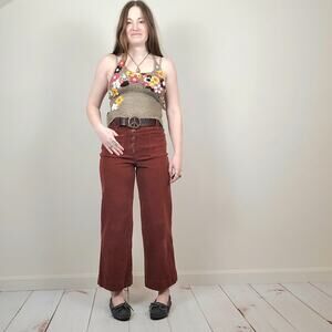 NWOT Guess Floral Crochet Halter Top Gray Multi Small